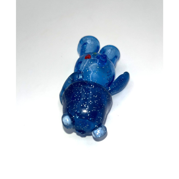 Vintage Care Bears See through Blue Glitter Grumpy Bear Rain Cloud Cake Topper - Picture 7 of 8